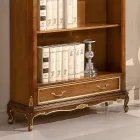 Libreria in Legno Noce Stile Classico con Cassetto Made in Italy - Ronald Viadurini