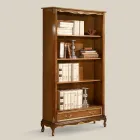 Libreria in Legno Noce Stile Classico con Cassetto Made in Italy - Ronald Viadurini
