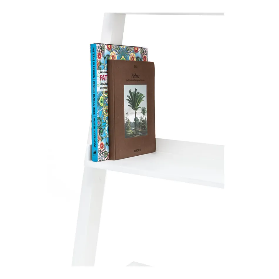 Libreria in MDF Laccato Bianco Opaco con 5 Ripiani - Cadmio Viadurini