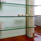 Libreria modulare in pietra e cristallo dal design moderno Galene Viadurini