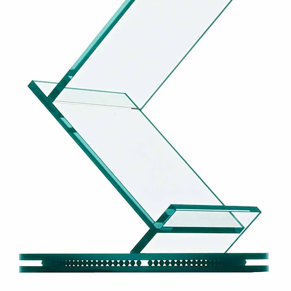 Libreria Verticale in Vetro Trasparente da Soggiorno Freestanding - Brugo Viadurini
