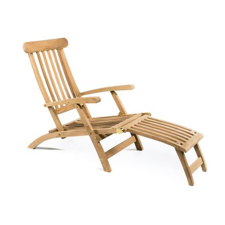 Lounger da Giardino in Legno di Teak Naturale – Yggdrasil Viadurini