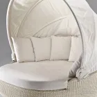 Lounger Prendisole da Giardino con Tettuccio in Polyrattan - Colin Viadurini