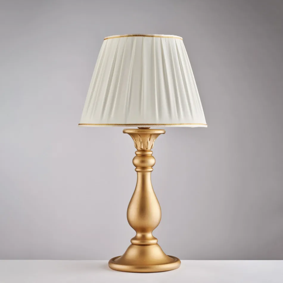 Lume in Legno con Paralume  Made in Italy per Arredare L’interno - Siena Viadurini