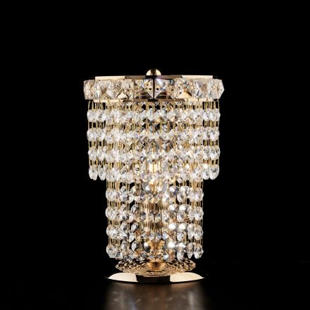 Lumetto in Ferro e Dorato con Strass Made in Italy per Arredare L’interno - Baviera Viadurini