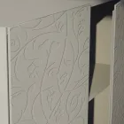 Madia 4 Ante in Mdf Laccato Fango con Bassorilievo Made in Italy - Lolla Viadurini