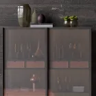 Madia a 2 Ante in Legno Ecologico e Metallo Alta Qualità Made in Italy - Aaron Viadurini