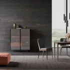 Madia a 2 Ante in Legno Ecologico e Metallo Alta Qualità Made in Italy - Aaron Viadurini