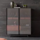 Madia a 2 Ante in Legno Ecologico e Metallo Alta Qualità Made in Italy - Aaron Viadurini