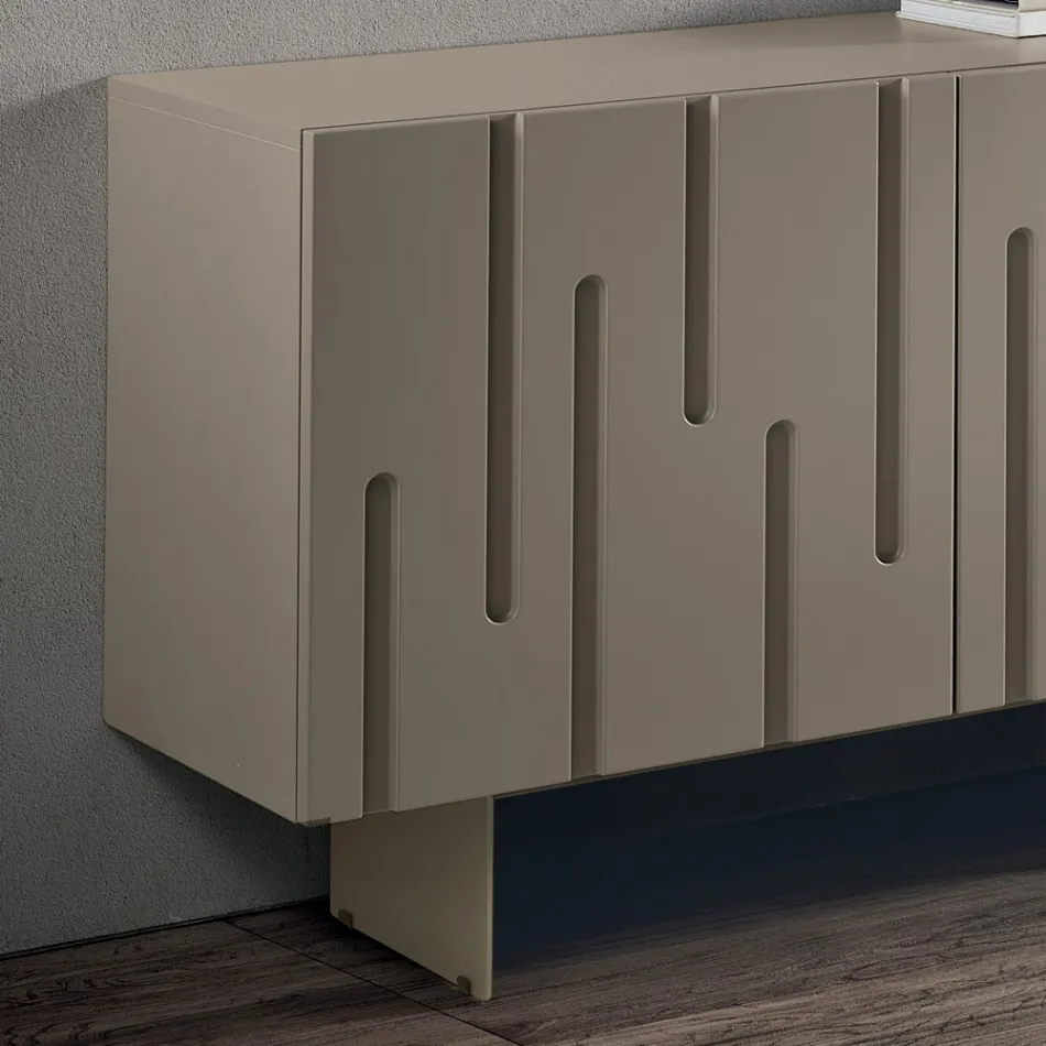 Madia con 2 Ante con Apertura Push Pull in MDF Made in Italy - Fabrizia Viadurini