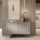 Madia con 2 Ante in MDF Rivestito in PVC Laccato Made in Italy - Dorotea Viadurini