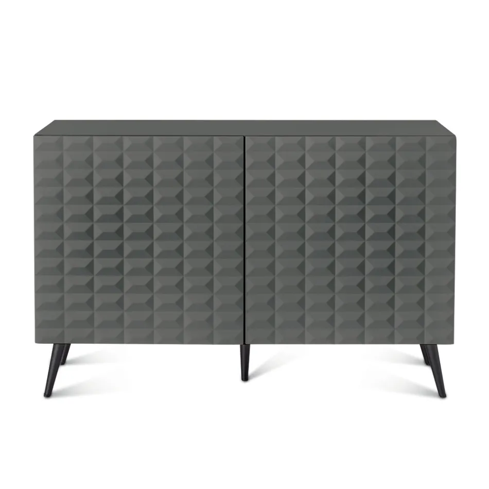 Madia con 2 Ante in MDF Rivestito in PVC Laccato Made in Italy - Dorotea Viadurini