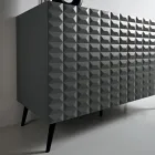 Madia con 2 Ante in MDF Rivestito in PVC Laccato Made in Italy - Dorotea Viadurini