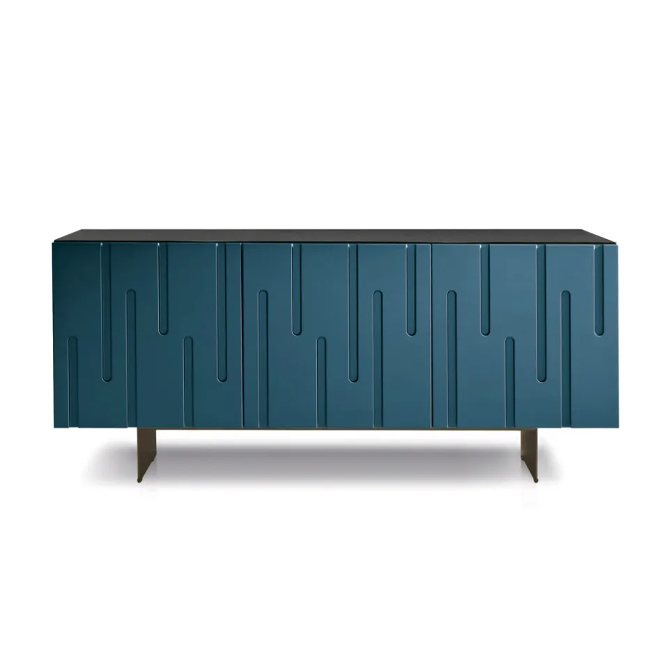 Madia con 3 Ante con Apertura Push Pull in MDF Made in Italy - Fabrizia Viadurini