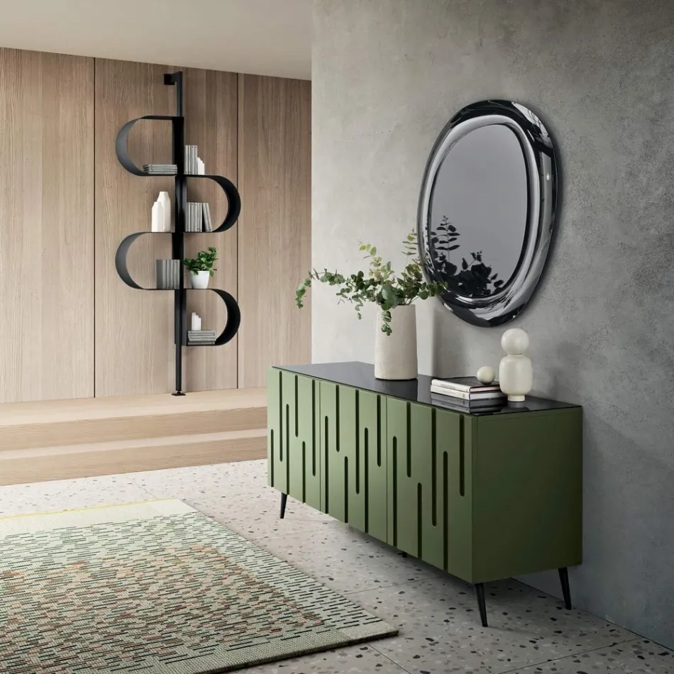 Madia con 3 Ante con Apertura Push Pull in MDF Made in Italy - Fabrizia Viadurini