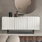 Madia con 3 Ante in MDF Rivestito in PVC Laccato Made in Italy - Dorotea Viadurini