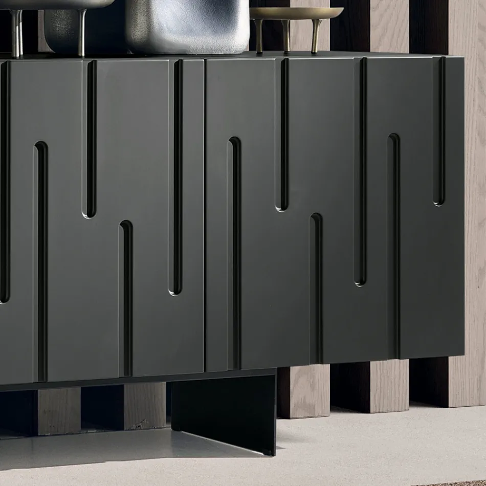 Madia con 4 Ante con Apertura Push Pull in MDF Made in Italy - Fabrizia Viadurini