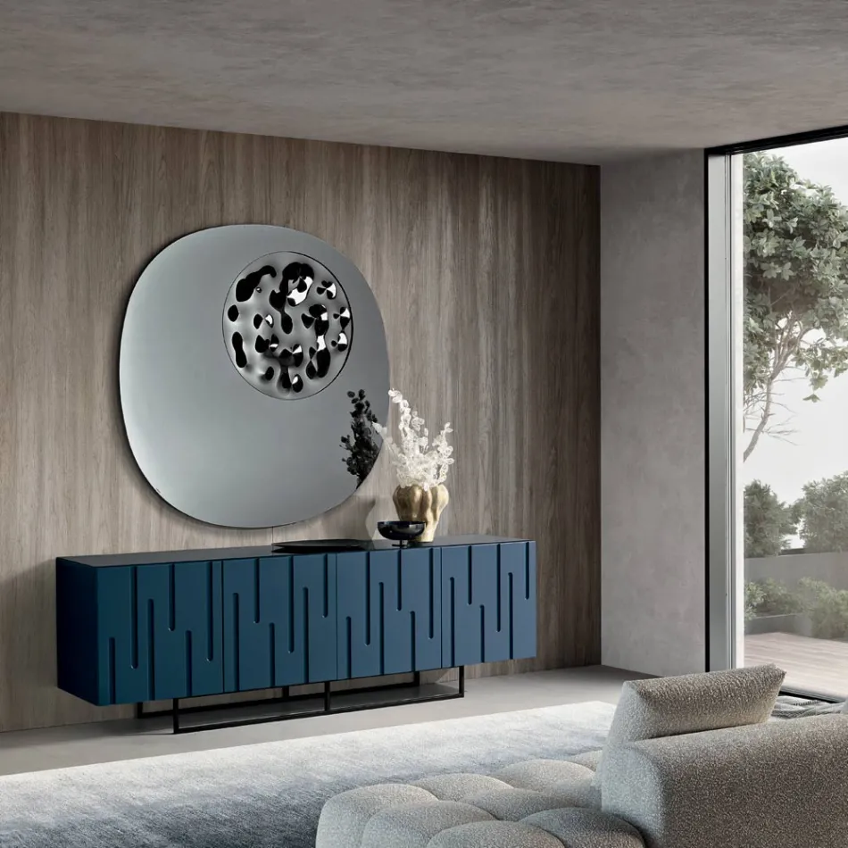 Madia con 4 Ante con Apertura Push Pull in MDF Made in Italy - Fabrizia Viadurini