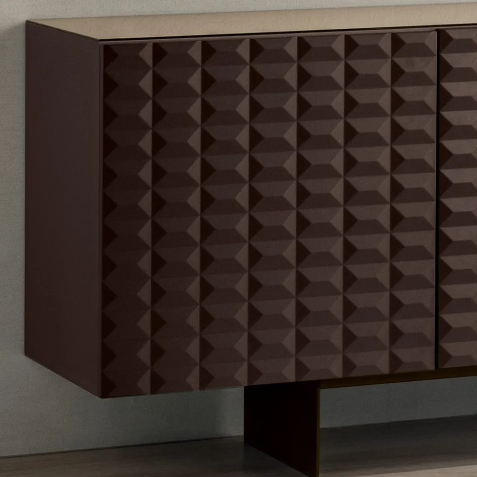 Madia con 4 Ante in MDF Rivestito in PVC Laccato Made in Italy - Dorotea Viadurini