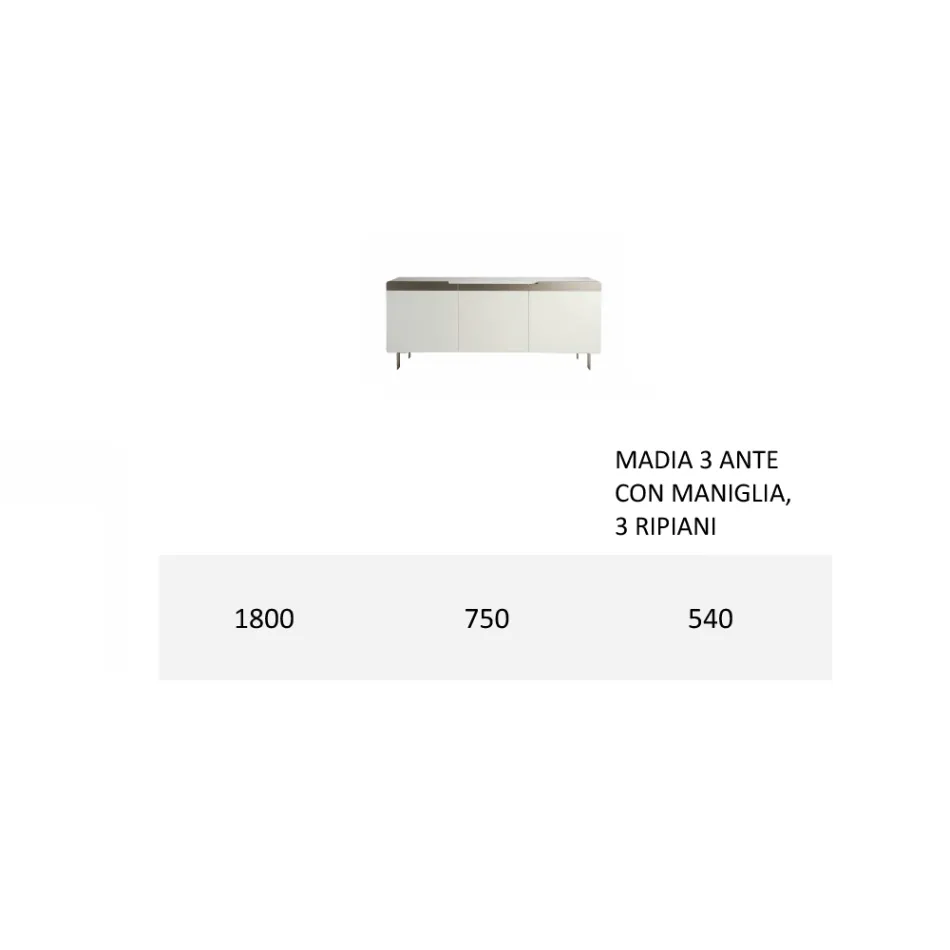 Madia con Scocca e Ante in Mdf Base a 4 Piedi Made in Italy - Corallo Viadurini