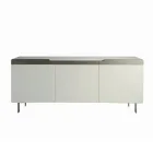 Madia con Scocca e Ante in Mdf Base a 4 Piedi Made in Italy - Corallo Viadurini