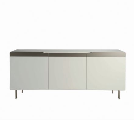 Madia con Scocca e Ante in Mdf Base a 4 Piedi Made in Italy - Corallo Viadurini