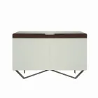Madia con Struttura in Mdf Bianco 2 Piedi in Ferro Made in Italy - Corallo Viadurini