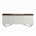 Madia con Struttura in Mdf Bianco 2 Piedi in Ferro Made in Italy - Corallo