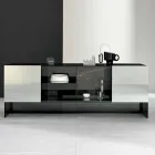 Madia da Ingresso di Design a 2 Ante in Vetro Fumè Made in Italy – Sciocca Viadurini