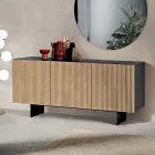 Madia da Interno con Scocca in Nobilitato e Ante in MDF Rivestito in PVC - Estella Viadurini