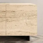 Madia da Salotto con 2 Ante in Finitura Marmo Travertino Made in Italy  - Jon  Viadurini