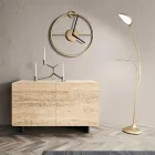 Madia da Salotto con 2 Ante in Finitura Marmo Travertino Made in Italy  - Jon  Viadurini
