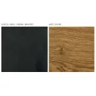 Madia da Salotto con 2 Ante in Finitura Rovere Nodato Country e Antracite Glass - Ove  Viadurini