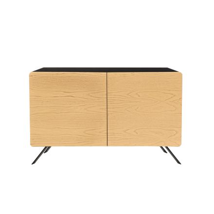 Madia da Salotto con 2 o 3 Ante in Finitura Frassino Naturale Made in Italy - Zehra Viadurini