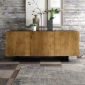 Madia da Salotto con 3 Ante in Finitura Rovere Nodato Country Made in Italy - Arne