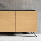 Madia da Salotto con 4 Ante in Finitura Frassino Naturale Made in Italy - Melek Viadurini