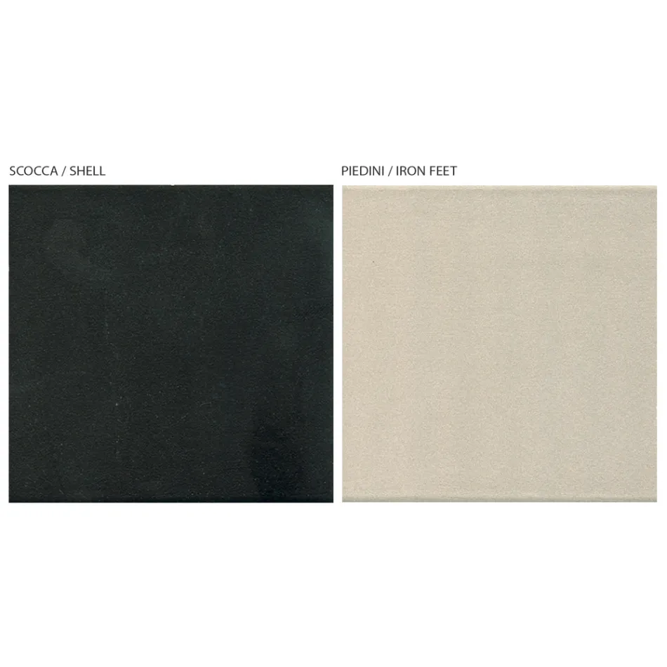 Madia da Salotto con 4 Ante in Finitura Rovere Nodato Country e Antracite Glass - Ove  Viadurini