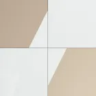 Madia da Salotto con 4 Ante in Finitura White Glass e Visone Made in Italy - Eva Viadurini