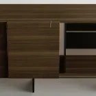 Madia da Salotto in Legno con Struttura in Vetro Made in Italy - Azuki Viadurini