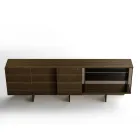 Madia da Salotto in Legno con Struttura in Vetro Made in Italy - Azuki Viadurini