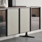 Madia da Salotto in Legno Ecologico e Vetro 4 Ante Made in Italy - Aaron Viadurini