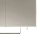 Madia da Soggiorno con 2 Ante in Finitura Nichel Made in Italy - Ulles Viadurini