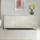 Madia da Soggiorno con 3 Ante e Incisione Floreale Made in Italy - Lignia Viadurini