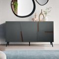 Madia da Soggiorno con 3 Ante in MDF Laccato Made in Italy - Elena