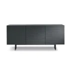 Madia da Soggiorno con 3 Ante in MDF Rivestito in PVC Laccato Made in Italy - Desideria Viadurini