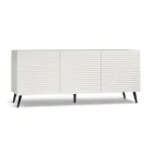 Madia da Soggiorno con 3 Ante in MDF Rivestito in PVC Laccato Made in Italy - Desideria Viadurini