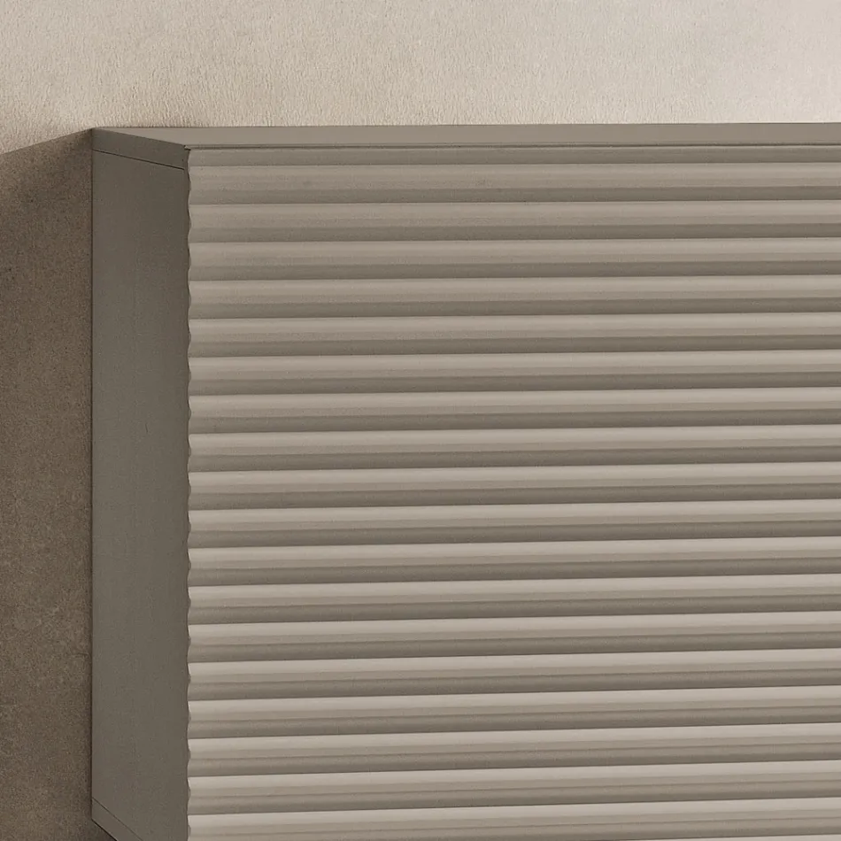 Madia da Soggiorno con 3 Ante in MDF Rivestito in PVC Laccato Made in Italy - Desideria Viadurini
