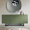 Madia da Soggiorno con 3 Ante in MDF Rivestito in PVC Laccato Made in Italy - Desideria