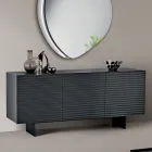 Madia da Soggiorno con 3 Ante in MDF Rivestito in PVC Laccato Made in Italy - Desideria Viadurini