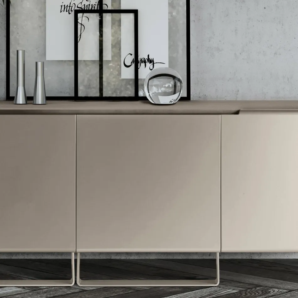 Madia da Soggiorno con 4 Ante in Diverse Finiture Made in Italy - Heidi Viadurini
